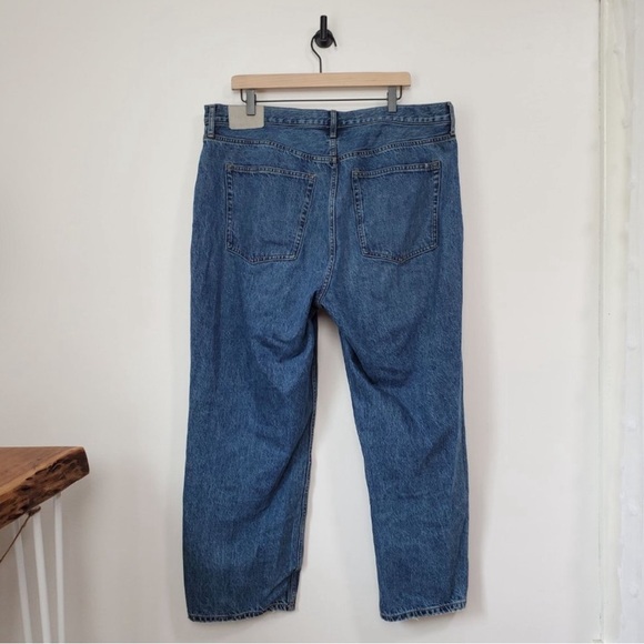 SHIPS FREE! Everlane Way High Jeans in Light Blue Wash Size 34 Long, 100% Cotton - Picture 4 of 5